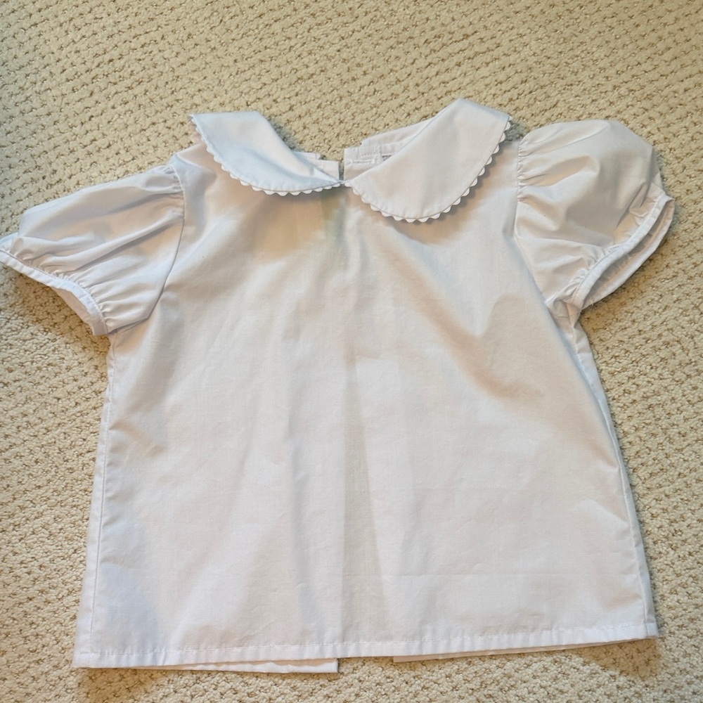 Classic whimsy Peter Pan Collar Blouse White Kids Shirt